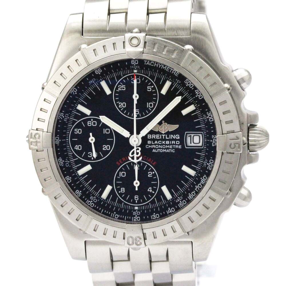 BREITLING Chronomat Black Bird Steel Automatic Watch A13353 Polished